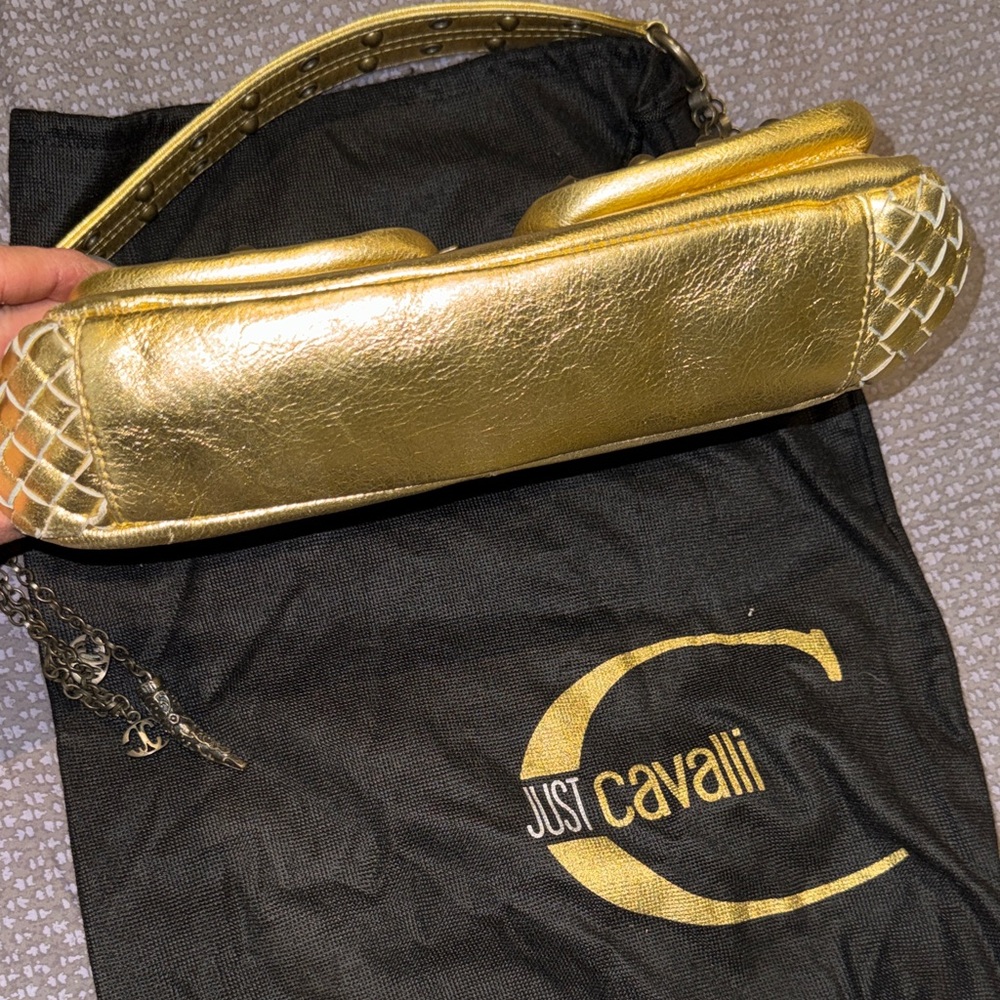 Just Cavalli Gold Studded Shoulder Bag - Picture 3 of 9